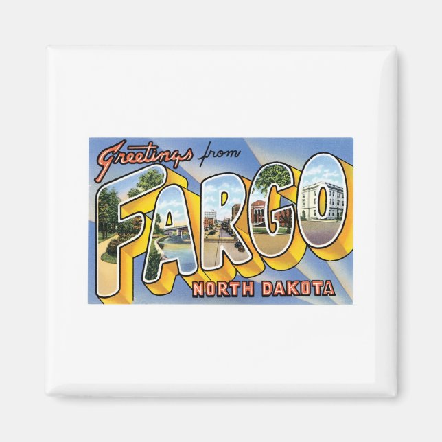 Hälsning från Fargo, North Dakota Magnet (Framsidan)