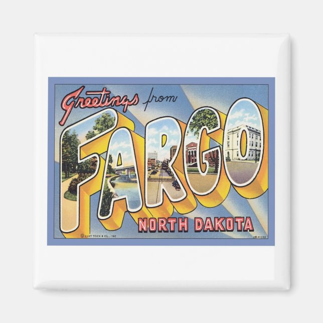 Hälsning från Fargo North Dakota Magnet (Framsidan)
