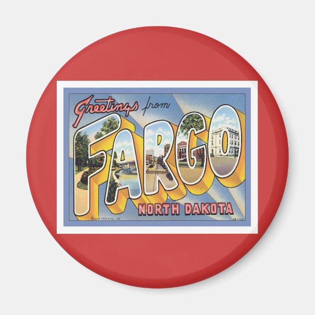 Hälsning från Fargo North Dakota Magnet (Framsidan)