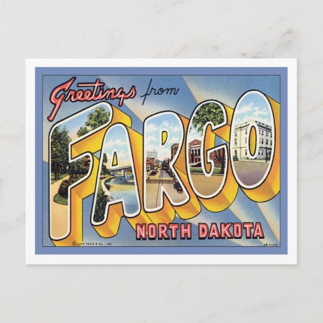 Hälsning från Fargo North Dakota Vykort (Framsida)