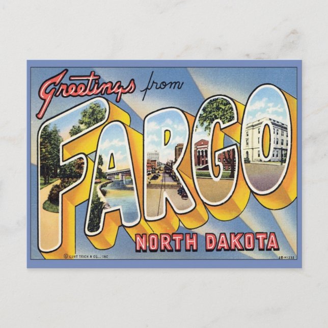 Hälsning från Fargo North Dakota Vykort (Framsida)