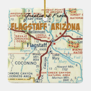 Hälsning från Flagstaff Arizona Julgransprydnad Keramik