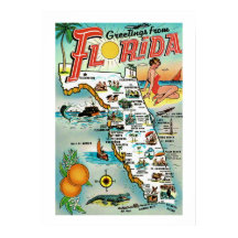 Hälsning från Florida 20 x 28 Poster utskrift