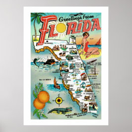 Hälsning från Florida 20 x 28 Poster utskrift