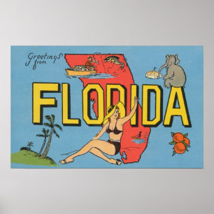 Hälsning från Florida (Blue)Florida Poster