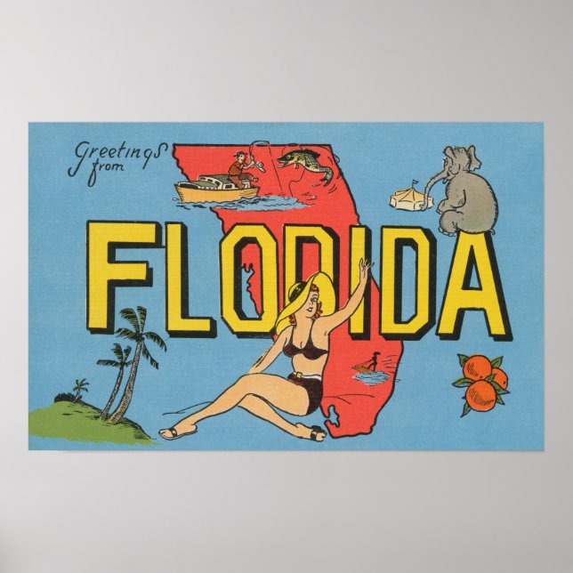 Hälsning från Florida (Blue)Florida Poster (Framsidan)