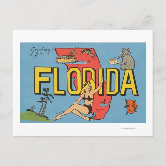 Hälsning från Florida (Blue)Florida Vykort (Framsida)