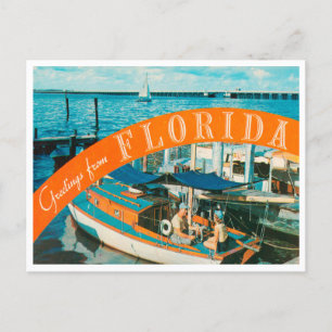Hälsning från Florida Boat Vintage resor Vykort
