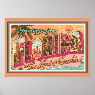 ’Hälsning från Florida’ Nostalgic Poster