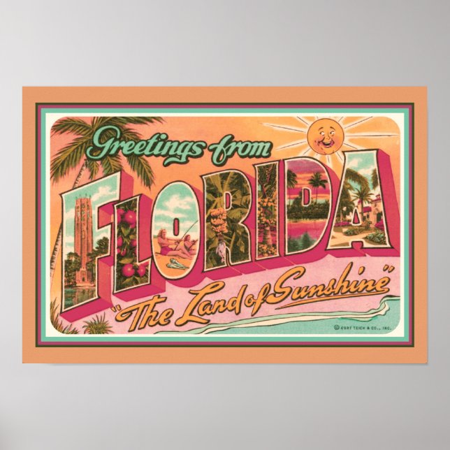 ’Hälsning från Florida’ Nostalgic Poster (Framsidan)