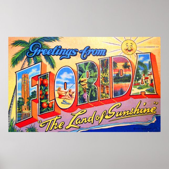 Hälsning från Florida, solskenområdet Poster (Framsidan)