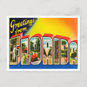 Hälsning från Florida Vintage resor Vykort