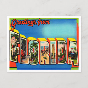 Hälsning från Florida Vintage resor Vykort