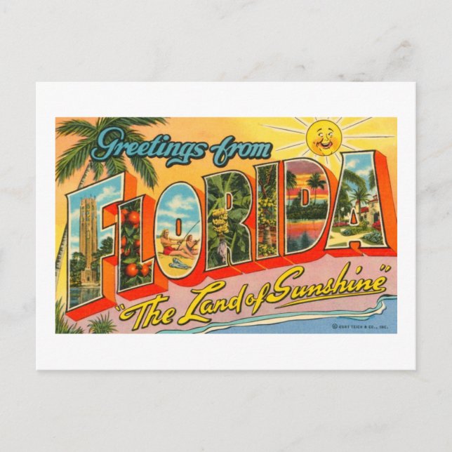 Hälsning från Florida Vintage vykort (Framsida)