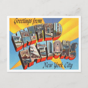 Hälsning från Förenta nationerna, New York City Vykort