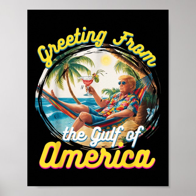 Hälsning från Förenta staternas Bukt Poster (Framsidan)