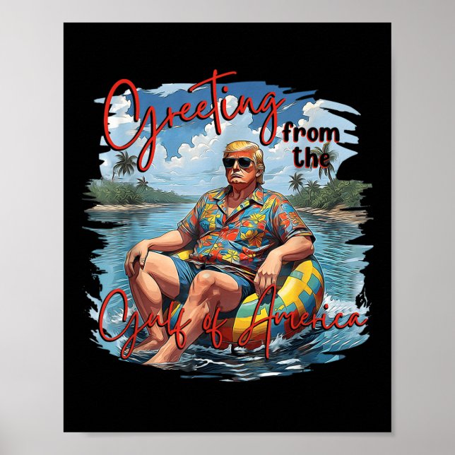 Hälsning från Förenta staternas Bukt Poster (Framsidan)