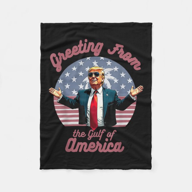 Hälsning från Förenta staternas Bukt Trump Patrio Fleecefilt (Framsidan)