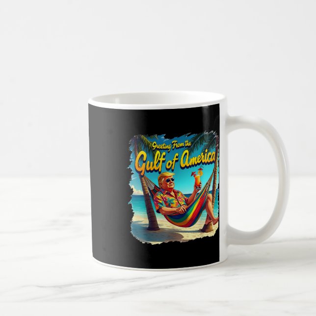 Hälsning från Förenta staternas Bukt Trump Patrio Kaffemugg (Höger)