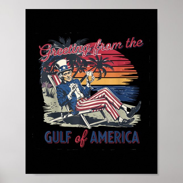 Hälsning från Förenta staternas Bukt Trump Patrio Poster (Framsidan)