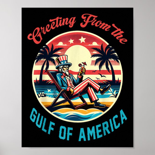 Hälsning från Förenta staternas Bukt Trump Patrio Poster (Framsidan)