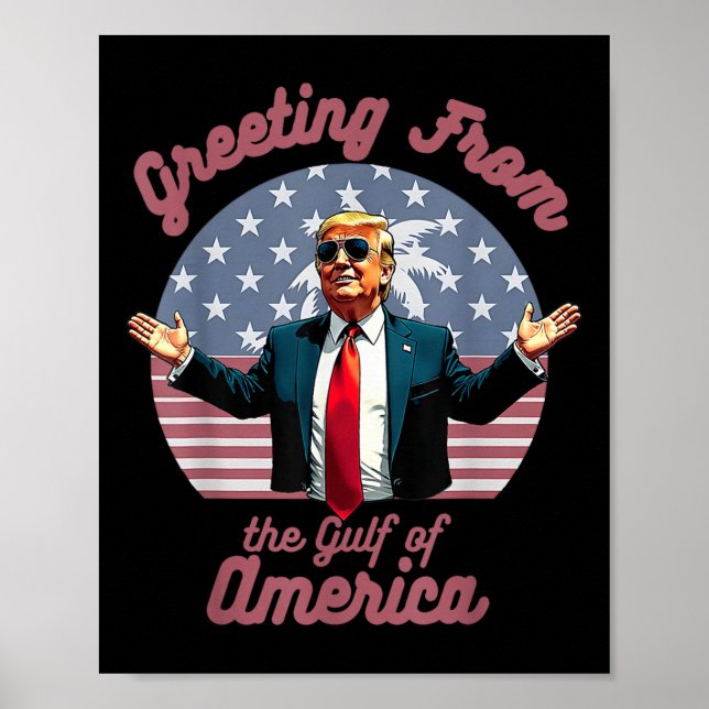 Hälsning från Förenta staternas Bukt Trump Patrio Poster (Framsidan)