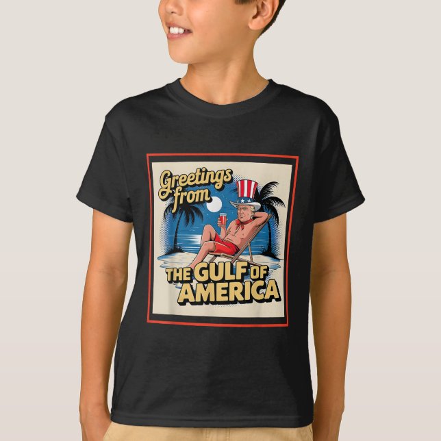 Hälsning från Förenta staternas Bukt Trump Patrio T Shirt (Framsida)