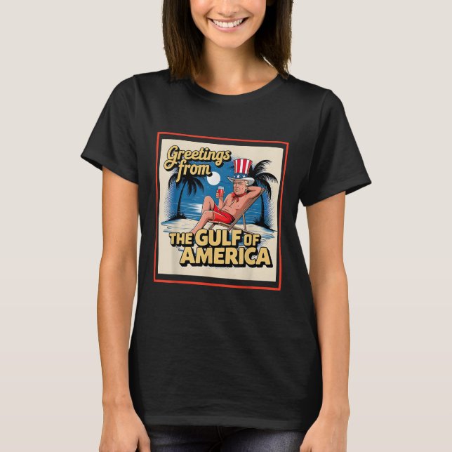 Hälsning från Förenta staternas Bukt Trump Patrio T Shirt (Framsida)