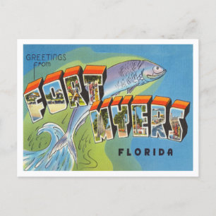 Hälsning från Fort Myers, Florida Vintage resor Vykort