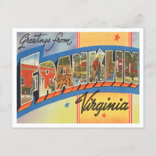 Hälsning från Franklin, Virginia Vintage resor Vykort