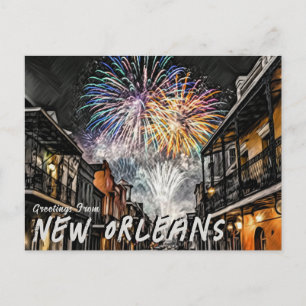 Hälsning från Fransken New Orleans Quarter Vykort