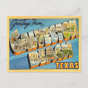 Hälsning från Galveston, Texas Vintage resor Vykort