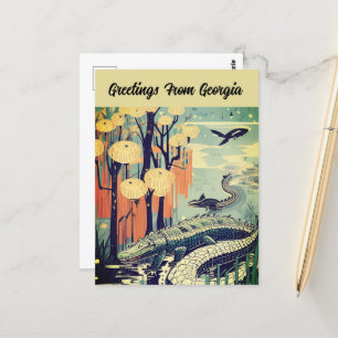 Hälsning från Georgia Anpassade Travel Card Vykort