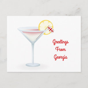 Hälsning från Georgia Cocktail Helgdag Card Helg Vykort
