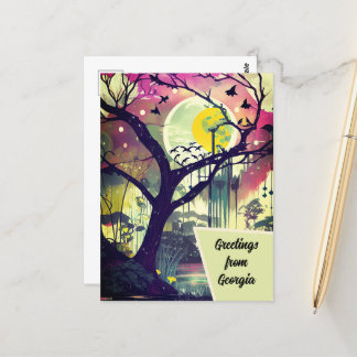 Hälsning från Georgia Wetland Art Card Vykort