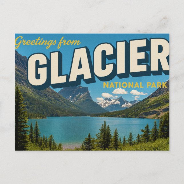 Hälsning från Glacier Canyon nationalpark Vykort (Framsida)