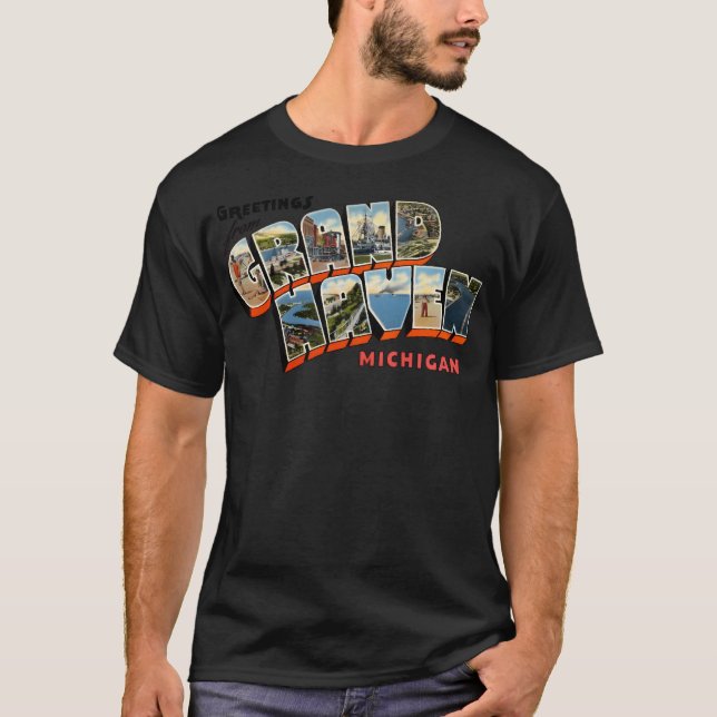 Hälsning från Grand Haven Michigan T Shirt (Framsida)
