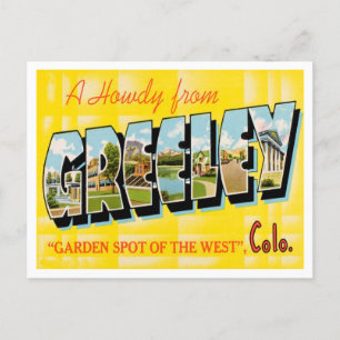 Hälsning från Greeley, Colorado Vintage resor Vykort