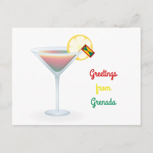 Hälsning från Grenada Cocktail-Helgdag Card Helg Vykort