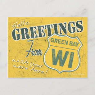 Hälsning från Grönt Bay Wisconsin-vykort Vykort