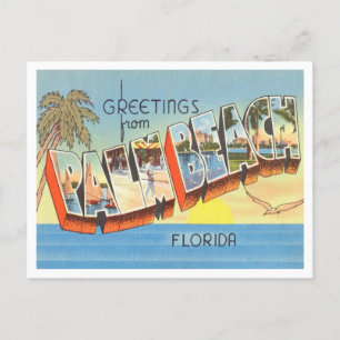 Hälsning från Handflatan Beach, Florida Vintage re Vykort
