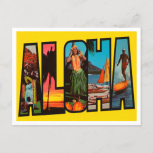Hälsning från Hawaii, Aloha Vintage resor Vykort