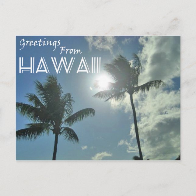 Hälsning från Hawaii - Handflatan Träd Vykort (Framsida)