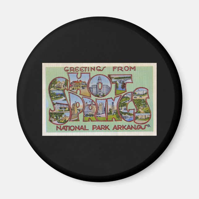 Hälsning från Hett Vår nationalpark Arkansas Magnet (Framsidan)