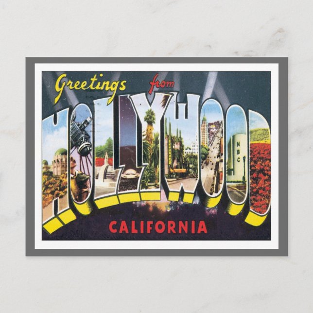 Hälsning från Hollywood California Vykort (Framsida)