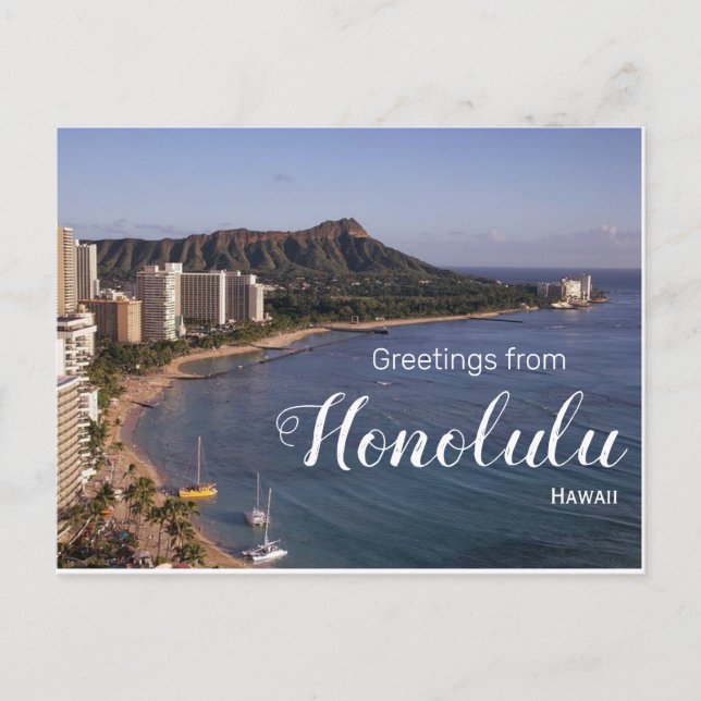 Hälsning från Honolulu Hawaii Scenia Postcard Vykort (Framsida)