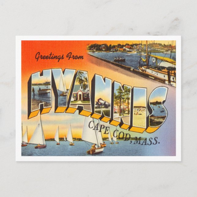 Hälsning från Hyannis, Cape Cod, Massachusetts Vykort (Framsida)
