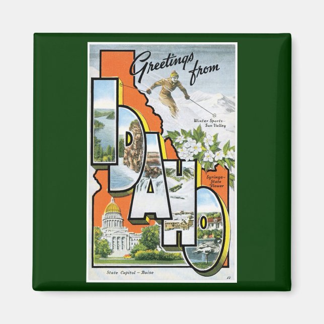 Hälsning från Idaho! Magnet (Framsidan)
