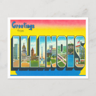 Hälsning från Illinois Vintage resor Vykort