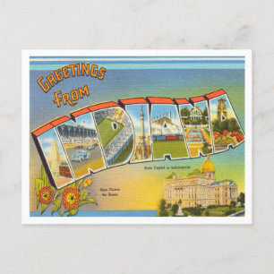 Hälsning från Indiana Vintage resor Vykort
